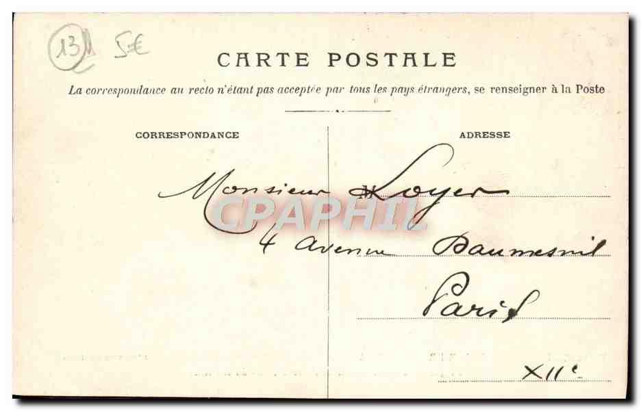 CPA Tarascon Clocher dit du Roi Rene — Rückseite