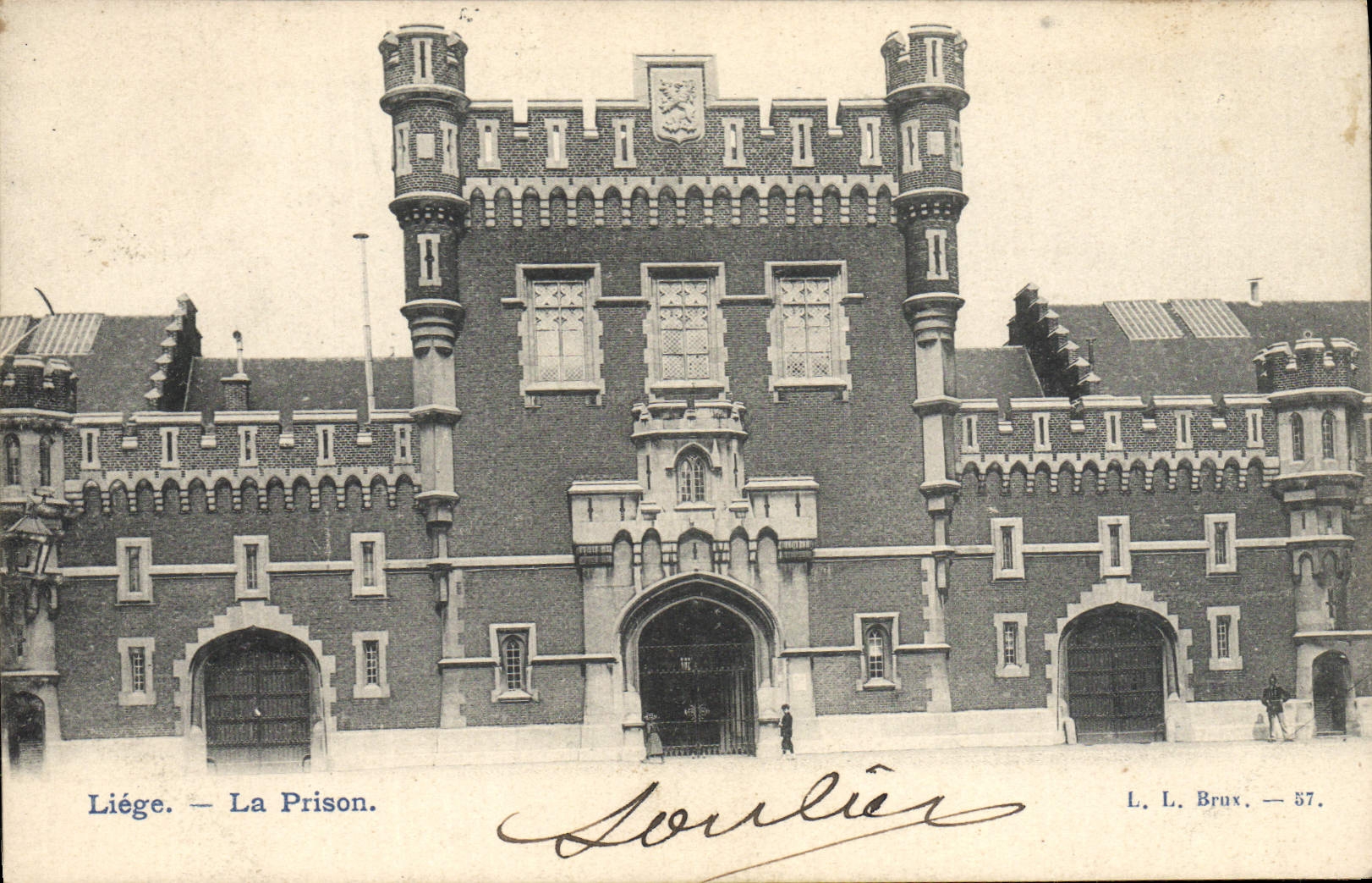 Liège — La Prison — L. L. Brux. — 57. - Anverso