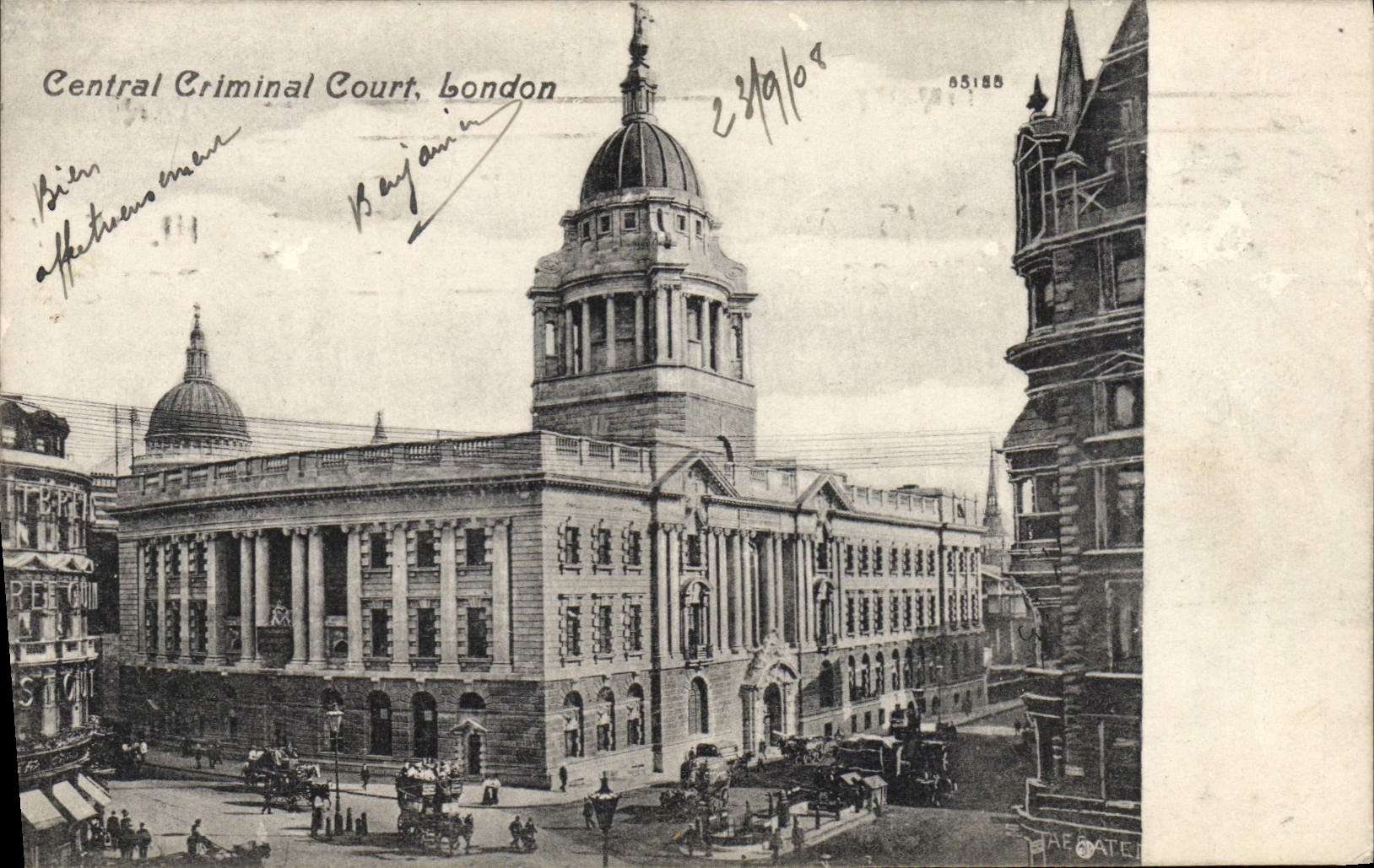 Central Criminal Court, London — vue architecturale — Valentine's Series Card n° 55185