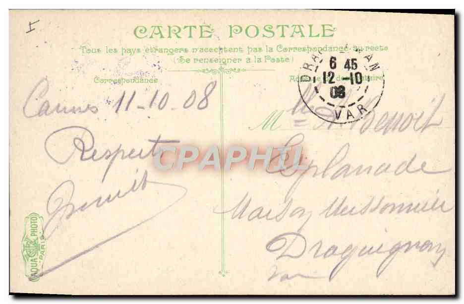 Île Sainte-Marguerite ; Prison du Masque de Fer — L.V. & Cie, n° de série non visible — Verso