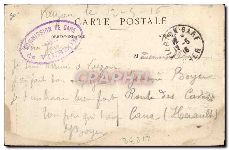 CPA Prison Vierzon Tour de la prison  — Verso