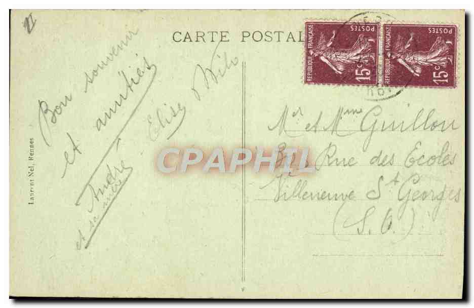 Hennebont - La Prison — éditeur SSONS, n°62 — Verso