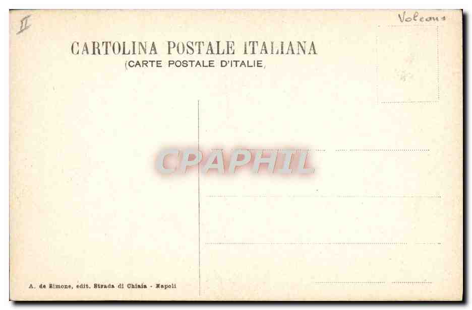 Napoli — Eruption du Vésuve — Avril 1906 — Le Cratère du Vésuve après l'éruption — Verso