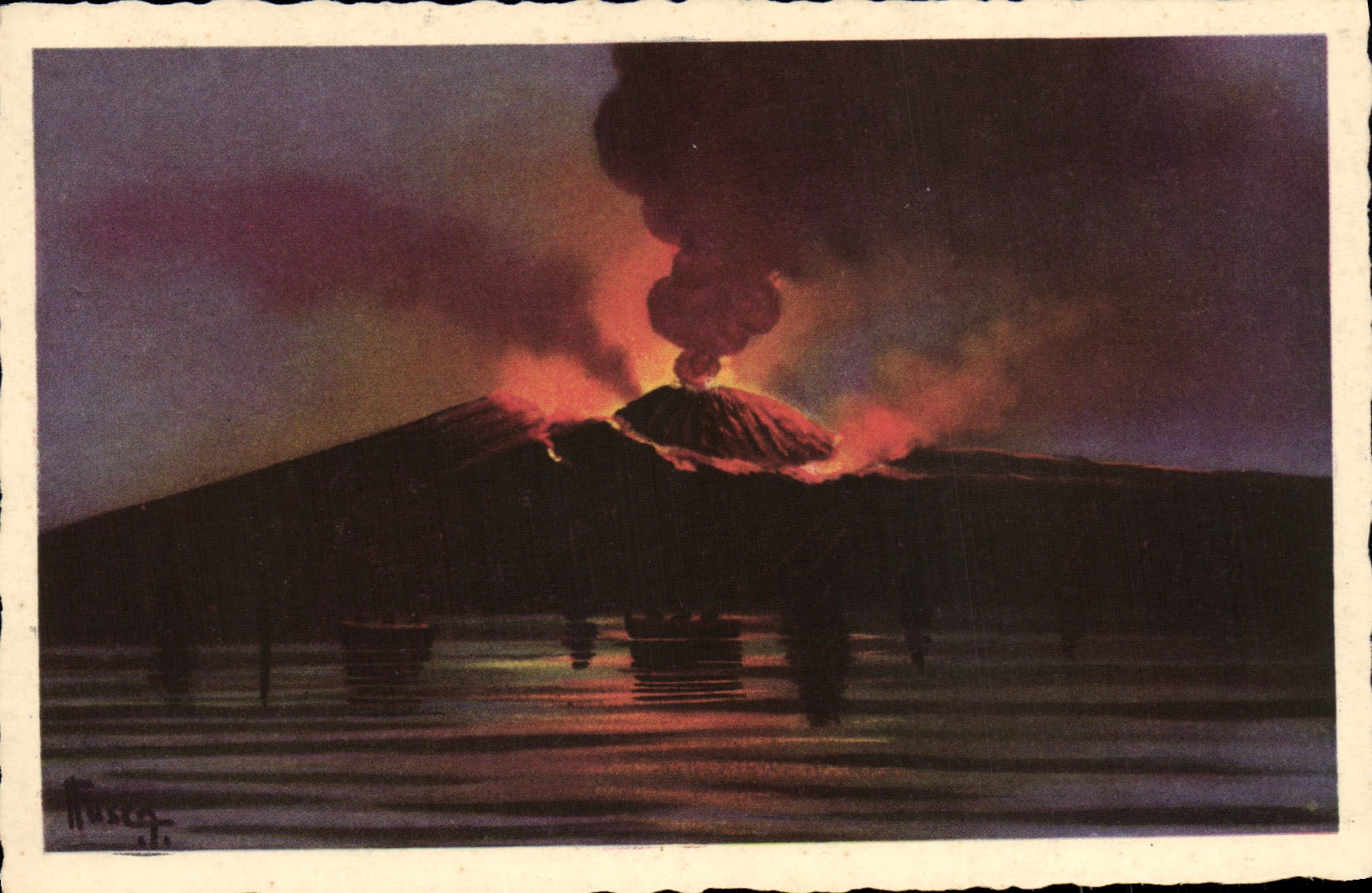 CPA Volcan Napoli Vesuvio di notte