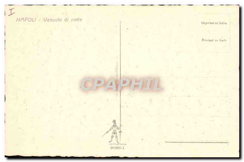 CPA Volcan Napoli Vesuvio di notte — Rückseite