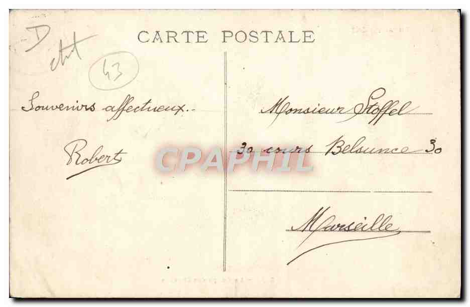 CPA Auvergne Coiffeur Perruquier La coupe de chevaux TOP — Rückseite