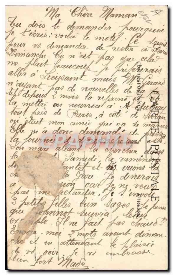 CPA Coiffure Jeannette Coiffeur Perruquier  — Verso