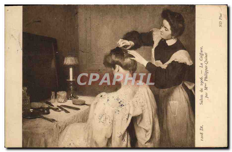 CPA Salon de 1906 La coiffure par mmme Philippar Quinet Coiffeur Perruquier 
