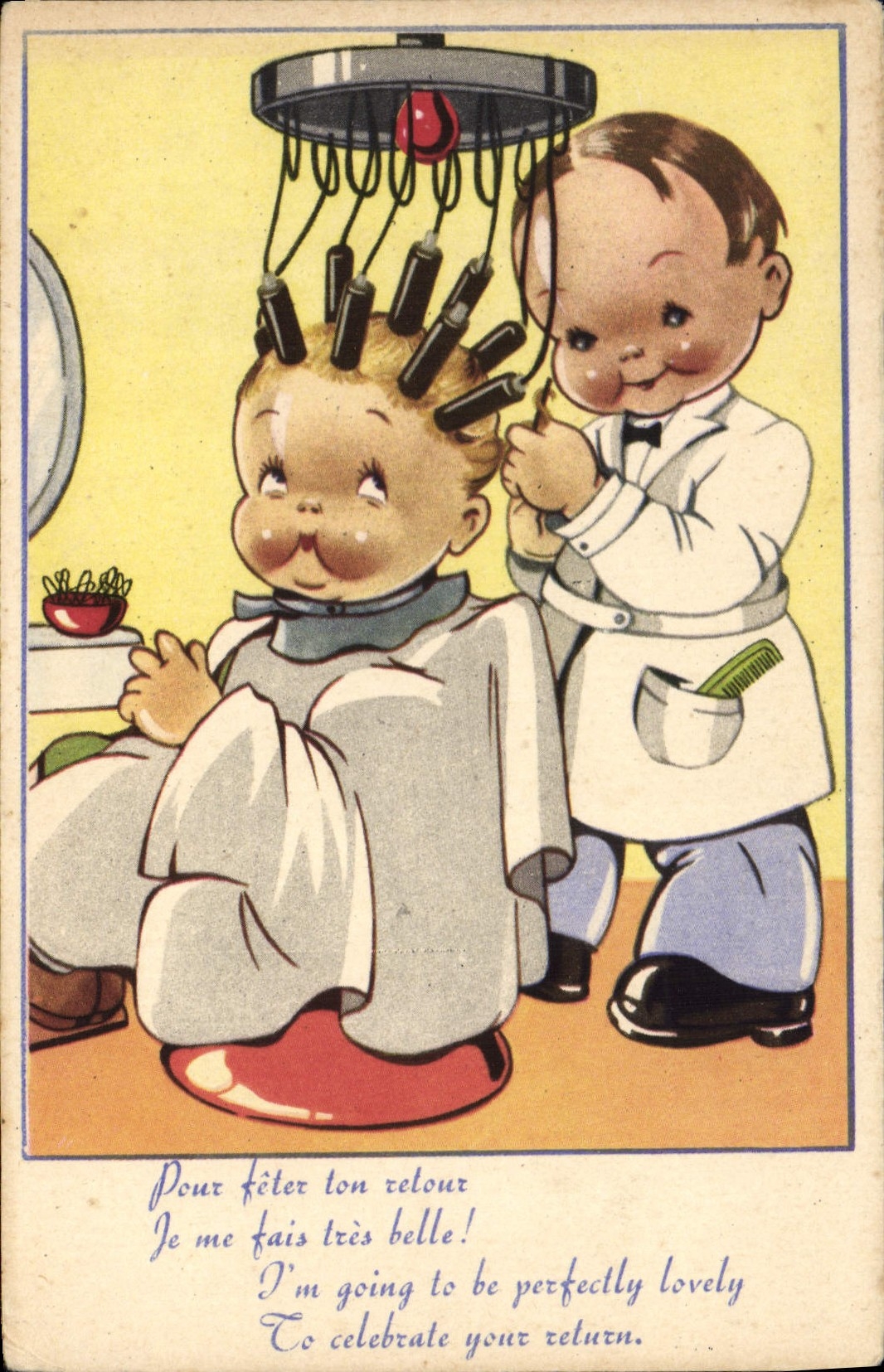 CPA Enfant Le Coiffeur Perruquier 