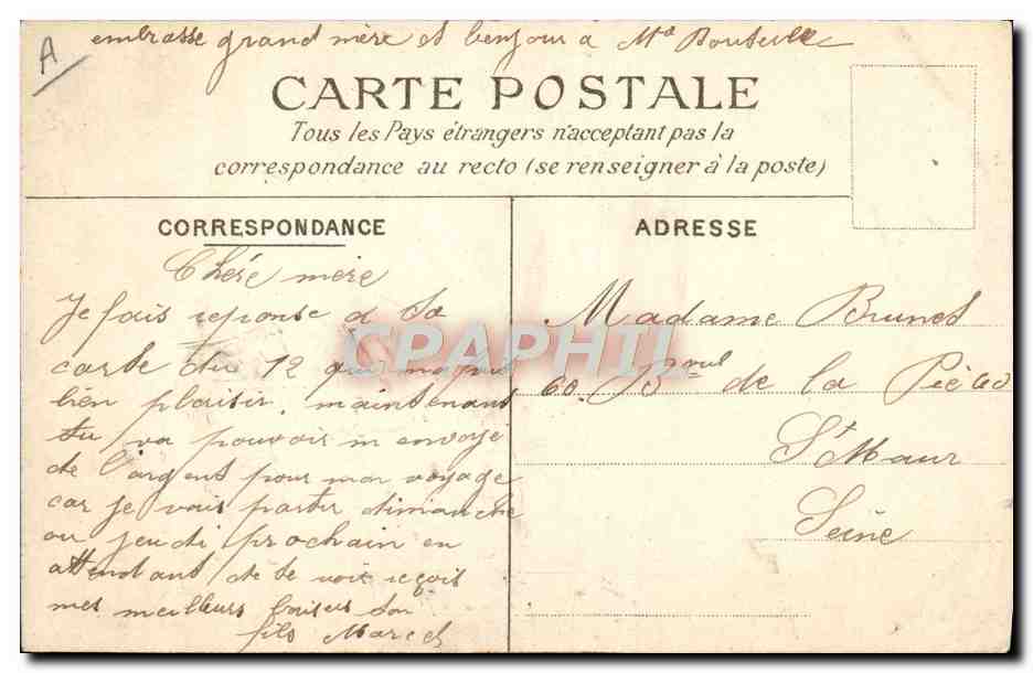 CPA Bretagne la chasse aux poux Enfant Coiffeur Perruquier Folklore — Verso