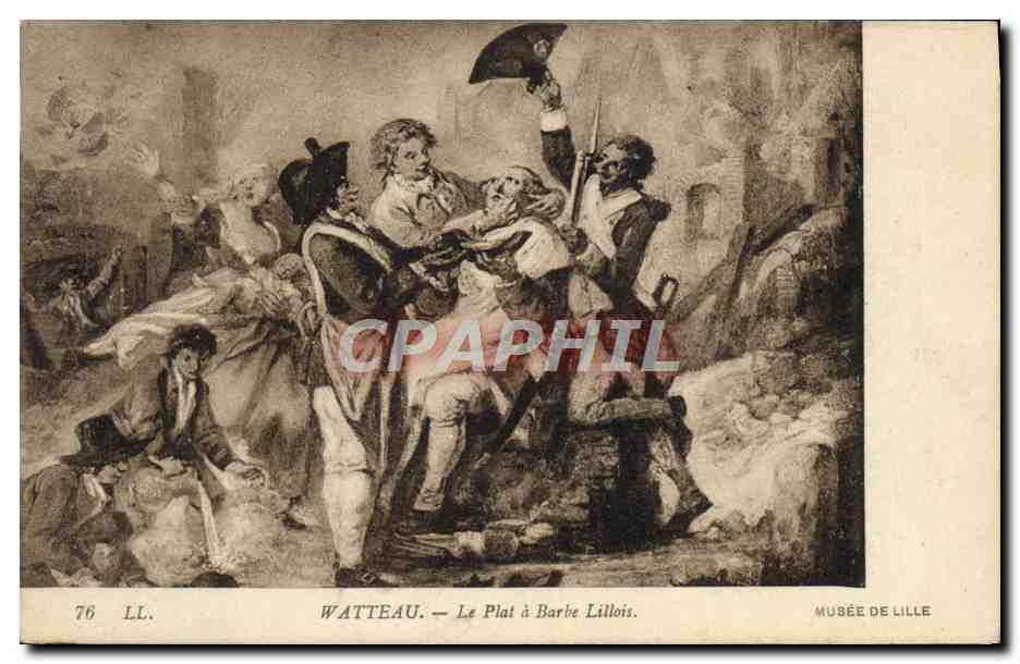 CPA Musee de Lille Watteau le plat a barbe Lillois Coiffeur Perruquier 
