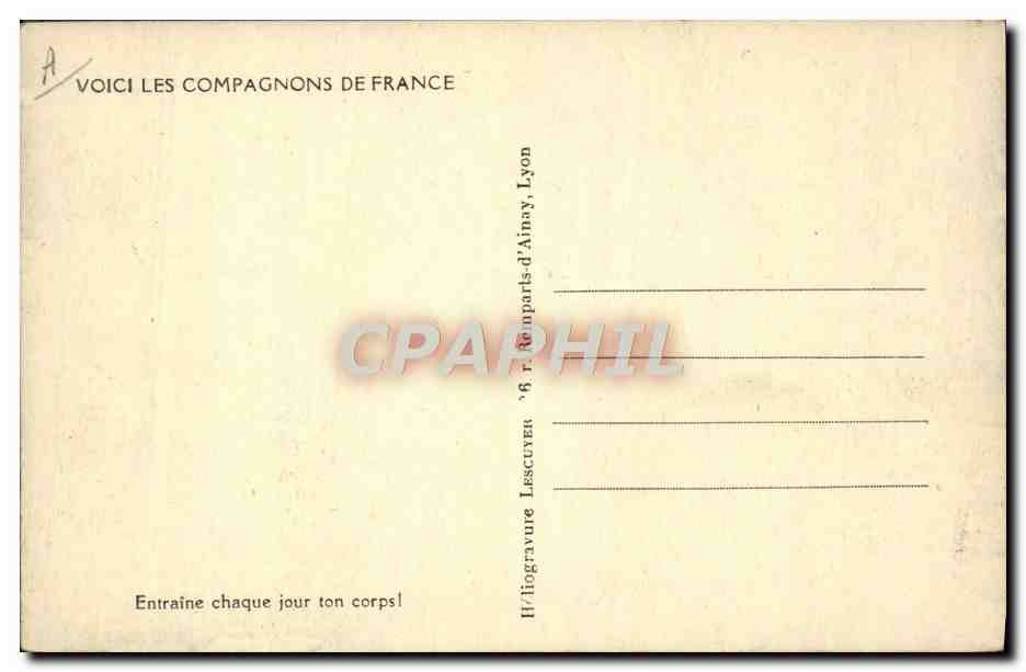 Compagnons de France — entraînement en montagne — Lescuyer, Lyon — Verso