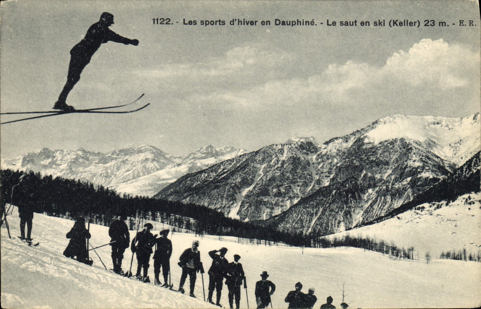 Le saut en ski (Keller) 23 m. — Les sports d'hiver en Dauphiné — E.R.
