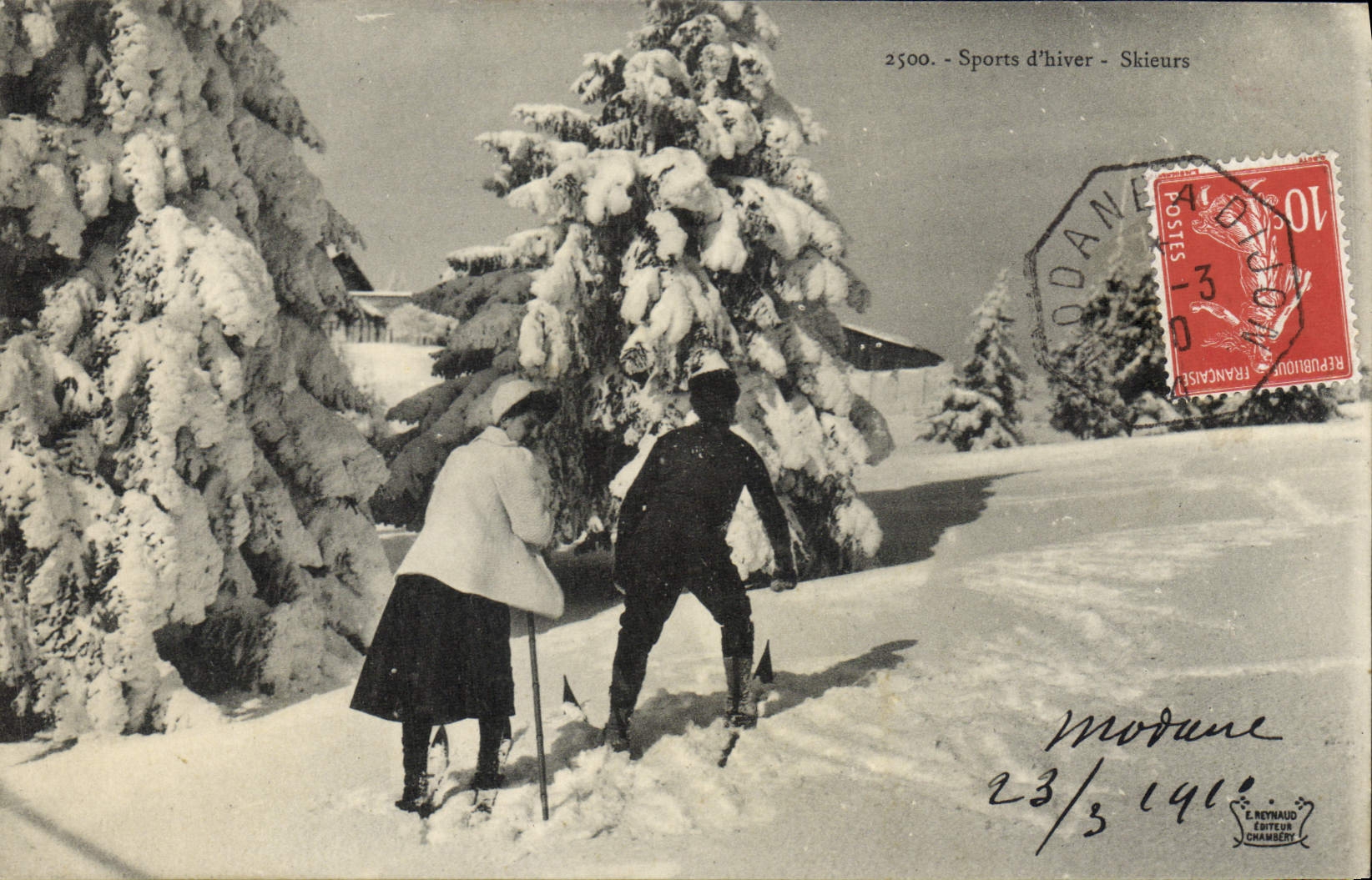 Skiateurs - Sports d'hiver - E. Reynaud, Éditeur, Chambéry, n°2500
