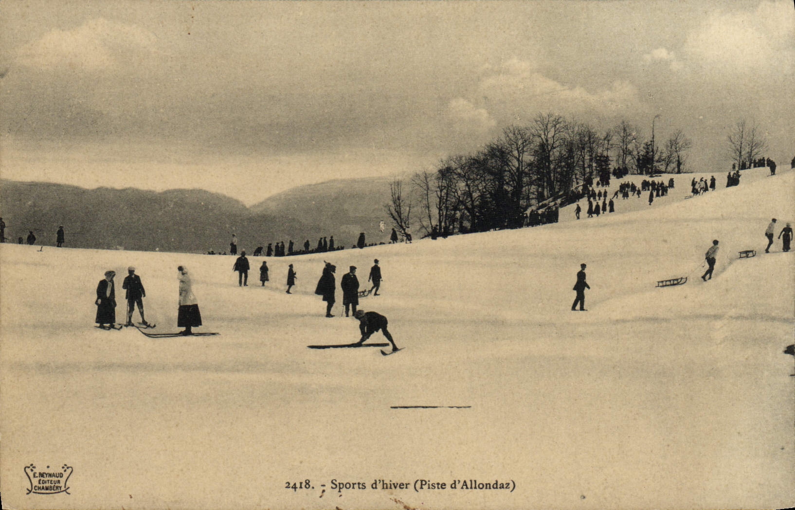 Sports d'hiver (Piste d'Allondaz) — L. Reynhaud, Éditeur, Chambéry, n° 2418