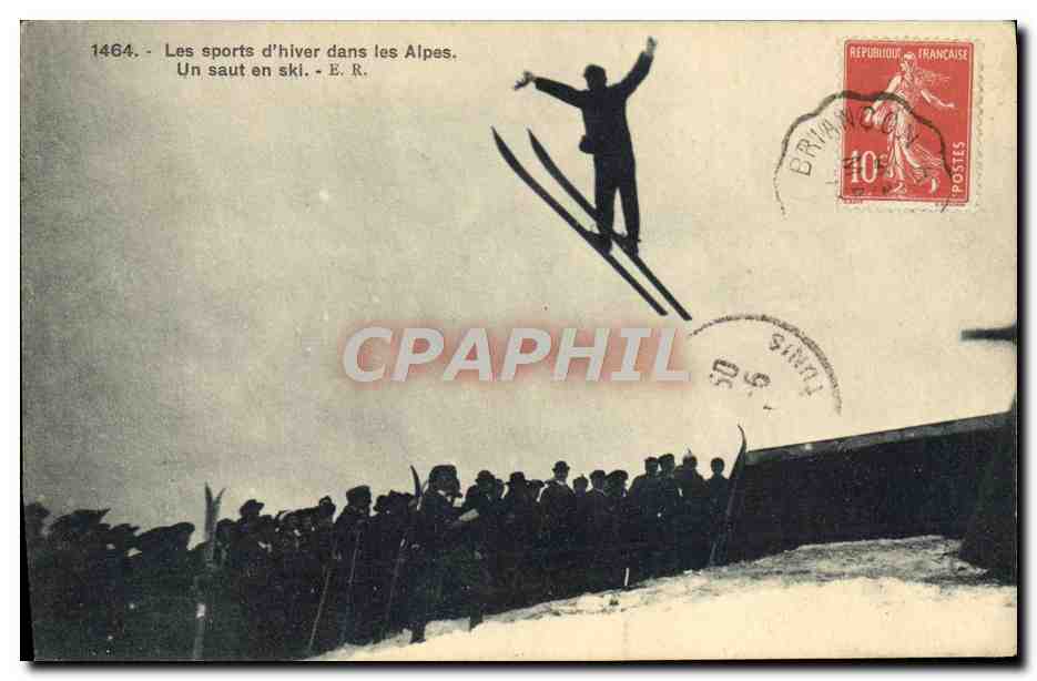 Saut en ski dans les Alpes — E.R. — Éditeur E.R. n°1464