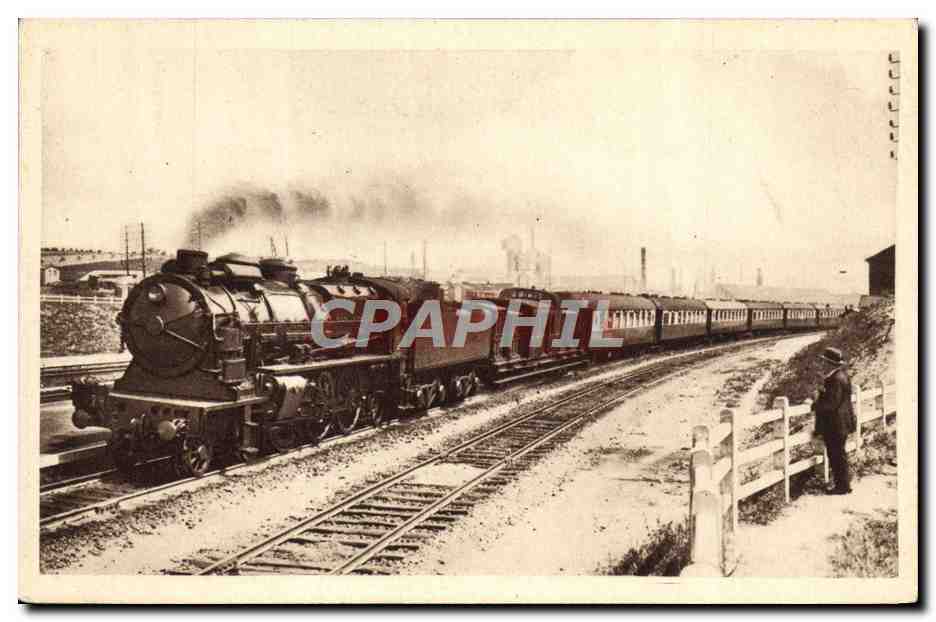 CPA Train Locomotive Chemin de fer du Nord la Fleche d'or Calais Maritime Paris sans arret 