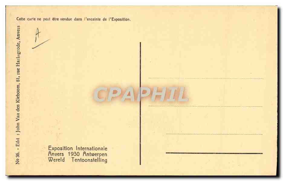 CPA Train Locomotive Le train Lilliput Exposition internationale Anvers 1930 — Verso