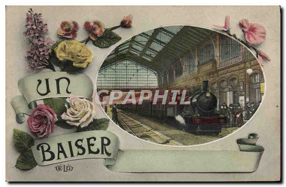 CPA Train Locomotive Gare