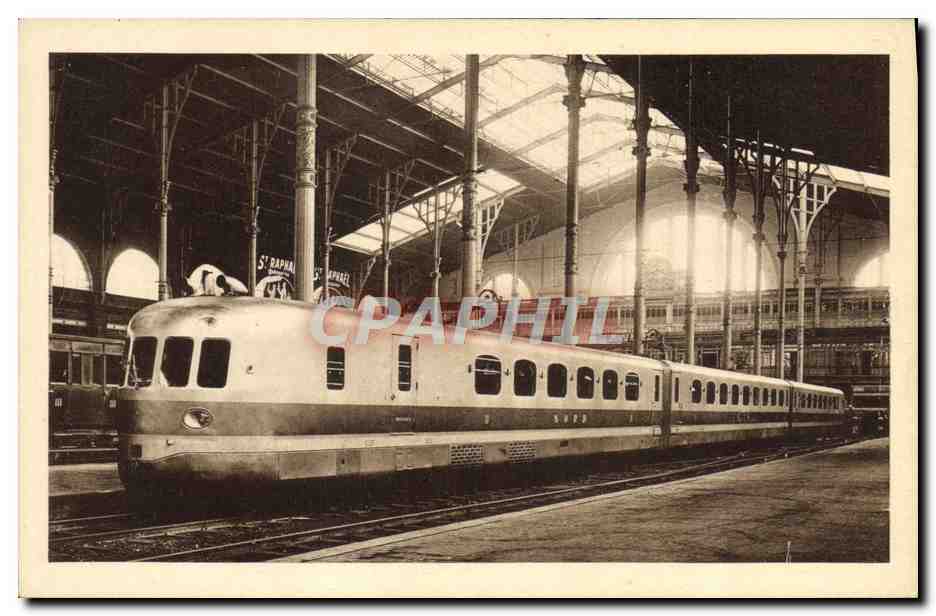 CPA Train Locomotive Chemin de fer du Nord Rame automotrice rapide franco belge type 1936