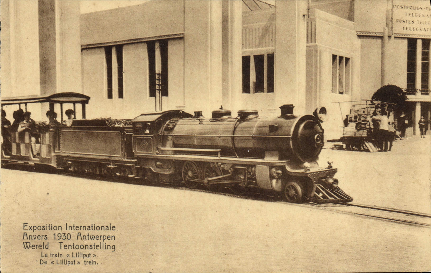 CPA Train Locomotive Exposition internationale Anvers 1930 Le train Lilliput 