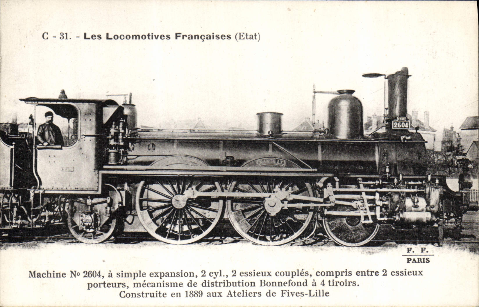 CPA Train Locomotive Machine 2604