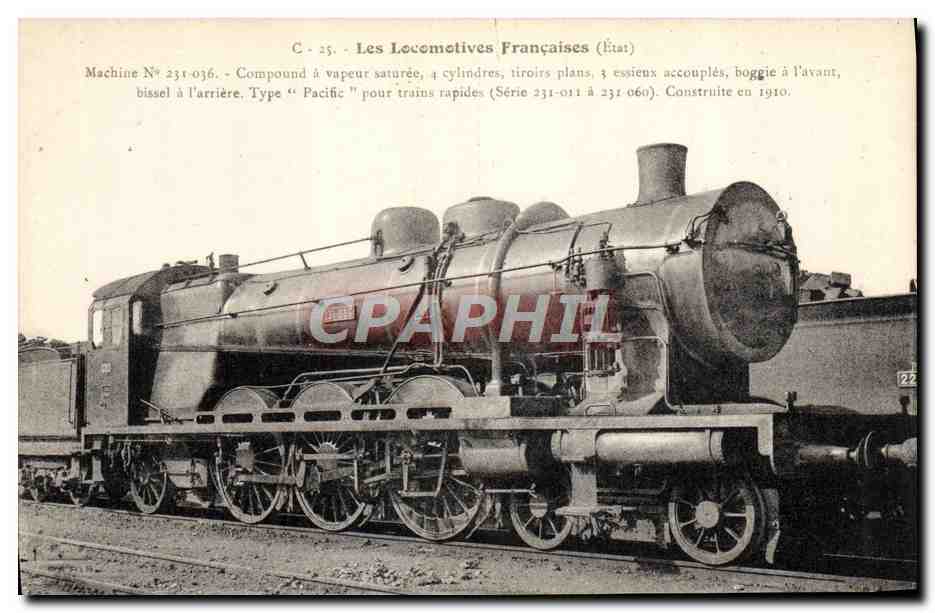 CPA Train Locomotive Machine 231 036