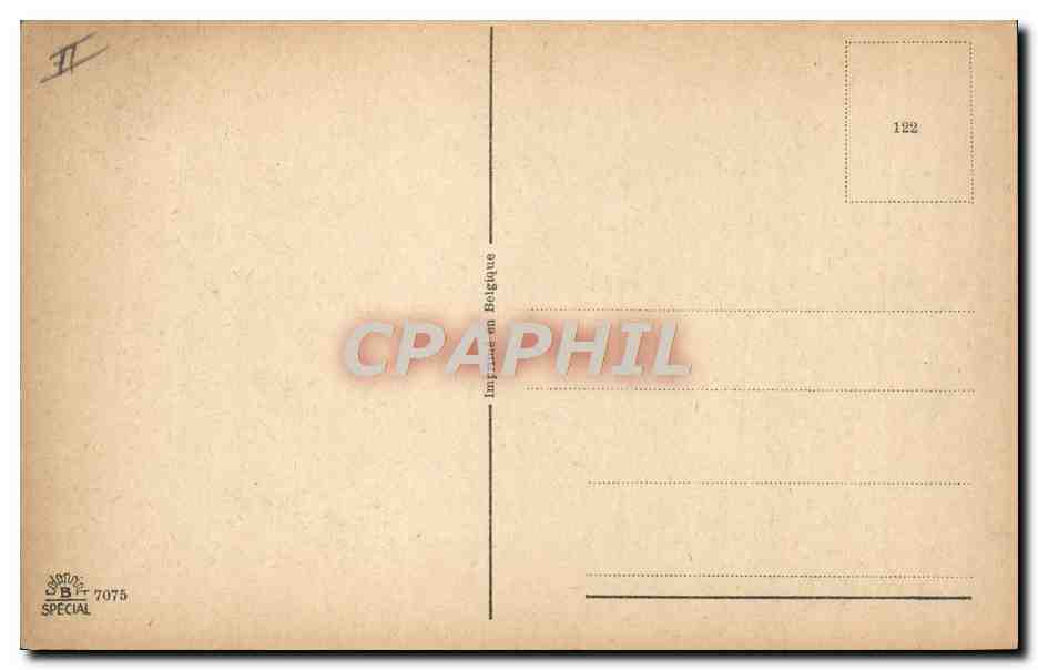 Scène maritime avec bateau à voile — Imp. Belge 7075 — n° de série 122 — Verso