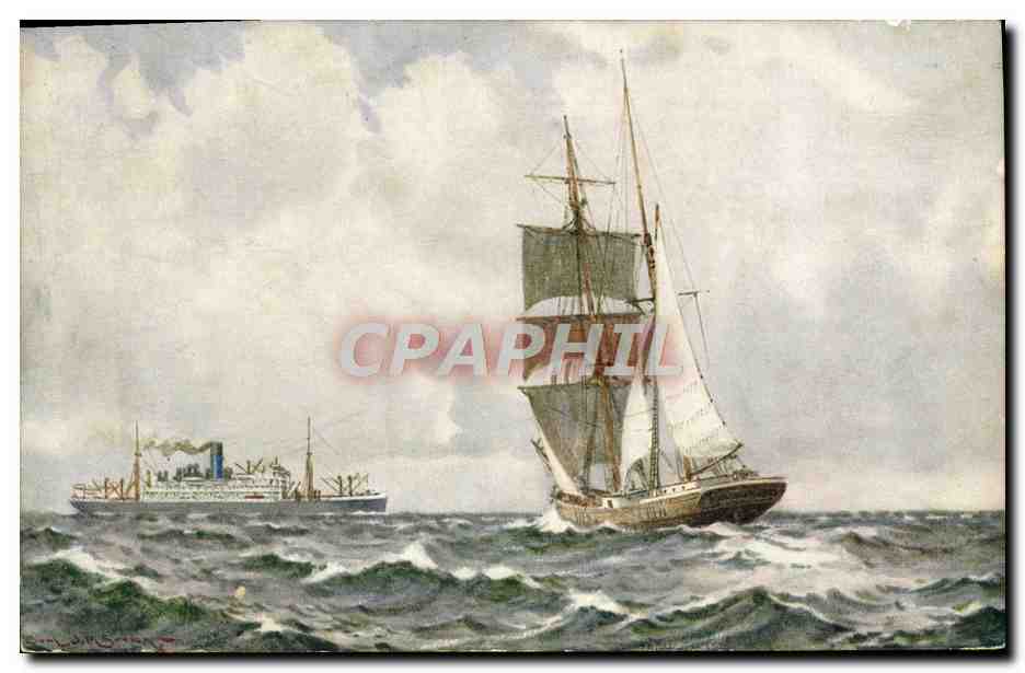 CPA Bateau Voilier Paquebot