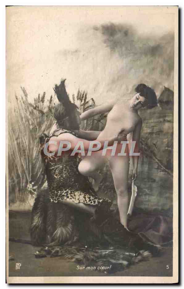 Nue au bord d'un lac — scène de dévotion — éditeur P. M. n°5