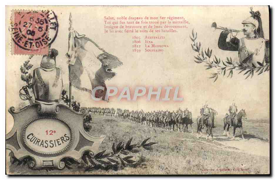 Cuirassiers — 12e régiment — éditeur non identifié, n° de série non visible