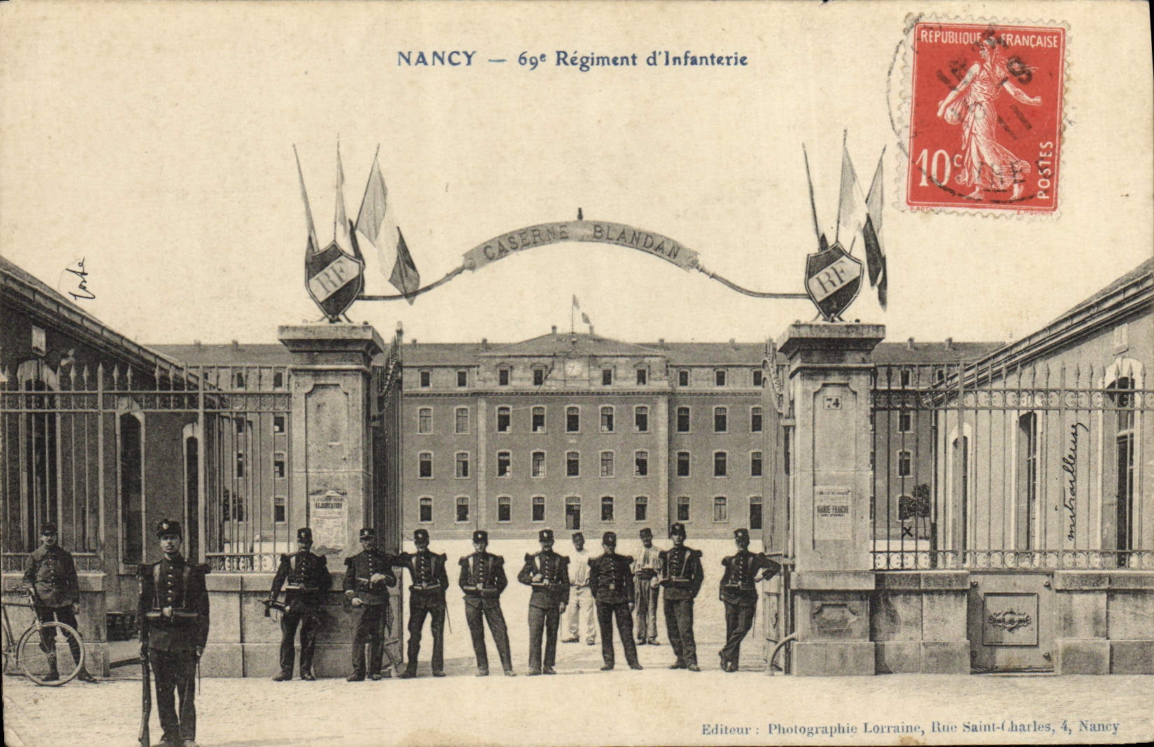 CPA Militaria Nancy 69eme regiment d'infanterie 