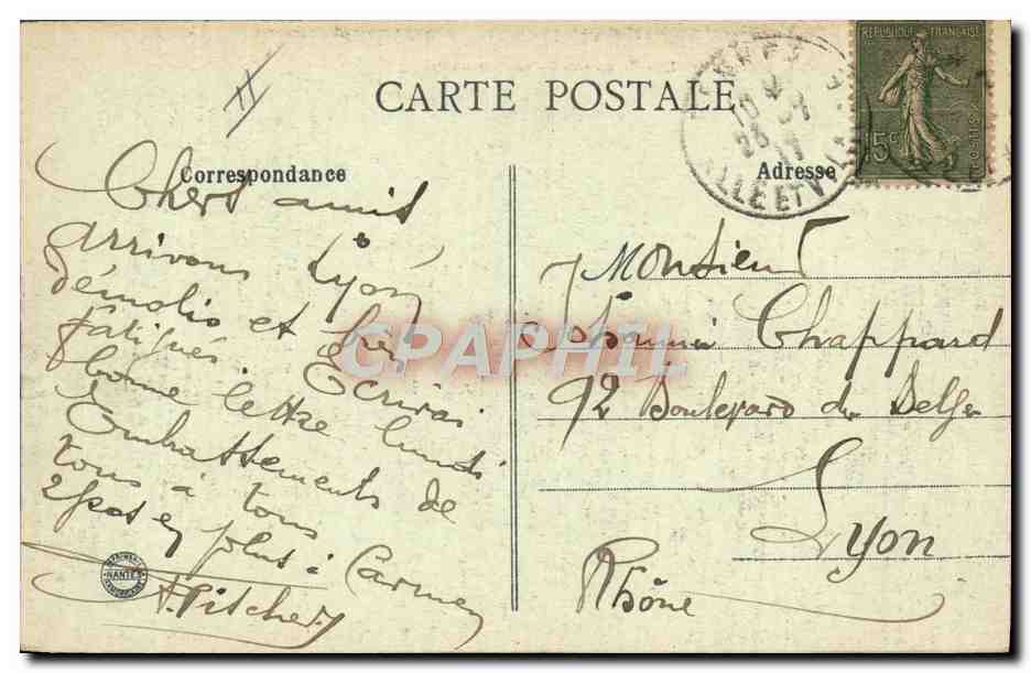 CPA Militaria Rennes Caserne de Guines Artillerie — Rückseite