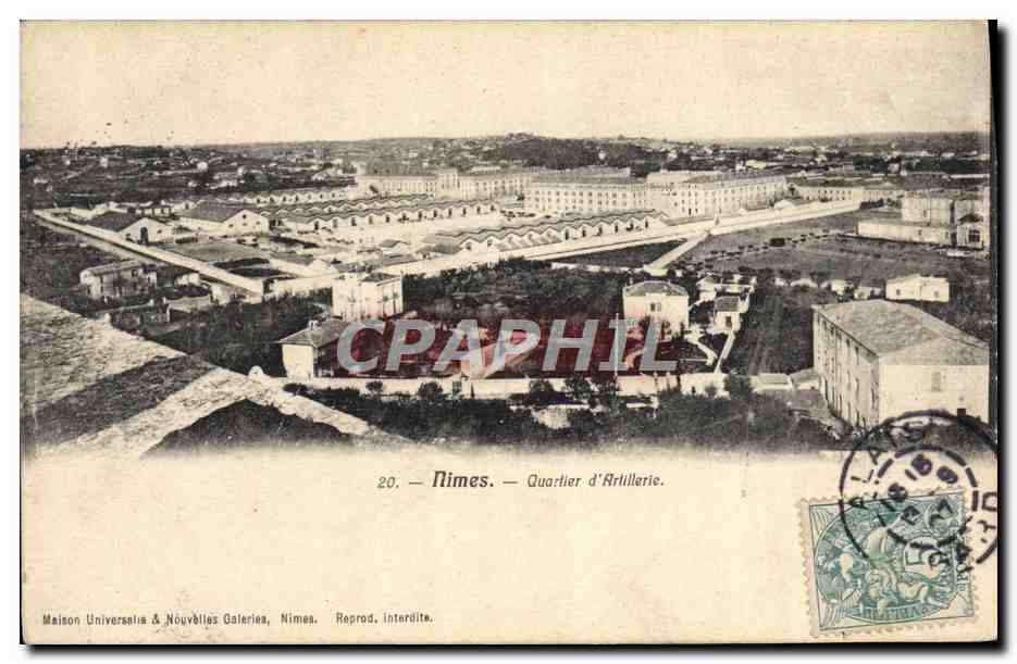 CPA Militaria Nimes Quartier d'artillerie