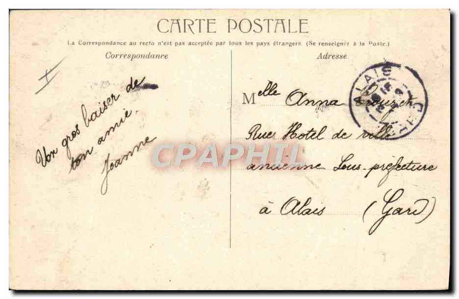 CPA Militaria Nimes Quartier d'artillerie — Rückseite