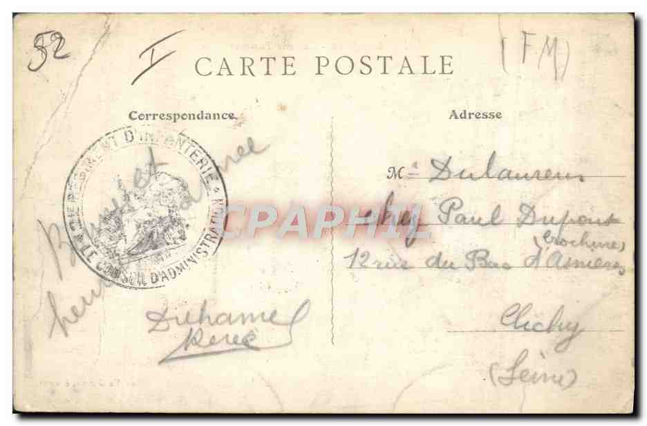 CPA Militaria Langres Caserne Turenne — Rückseite