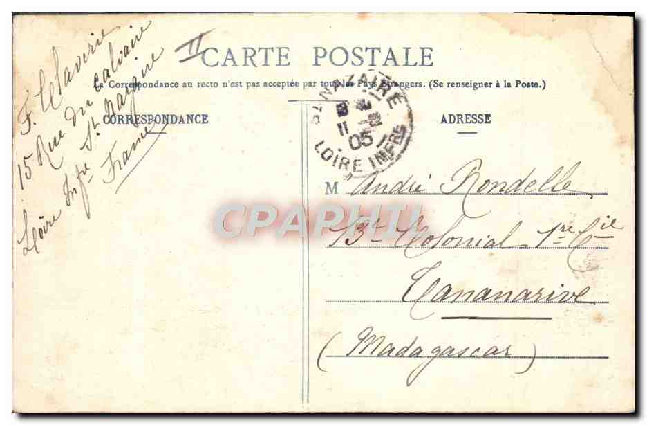 CPA Militaria St Nazaire La caserne du 64eme regiment d'infanterie de ligne  — Rückseite