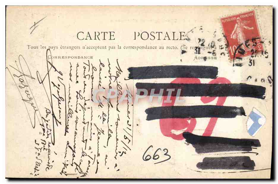 CPA Militaria Nime Caserne du 38eme regiment d'artillerie — Rückseite