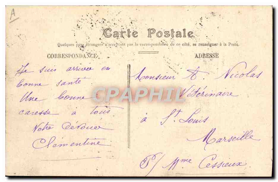 Avignon — Caserne de Chabrun, occupée par le 58e d'Infanterie — Edition N. G. — Verso