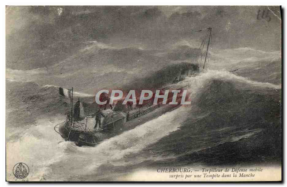 Cherbourg — Torpilleur de Défense mobile surpris par une Tempête dans la Manche