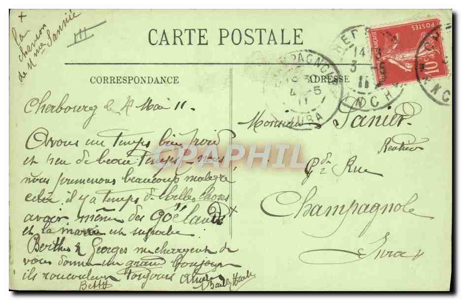 Cherbourg — Torpilleur de Défense mobile surpris par une Tempête dans la Manche — Verso