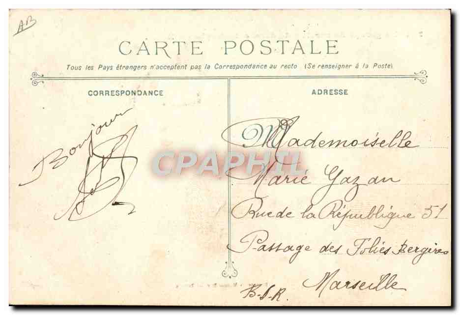 Sobrevivientes de la catástrofe del IÉNA — Fototipia Marius Bar — Toulón — Reverso