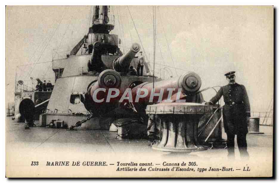 Marine de guerre — Tourelles avant — Canons de 305 — Artillerie des cuirassés d'escadre, type Jean-Bart — LL