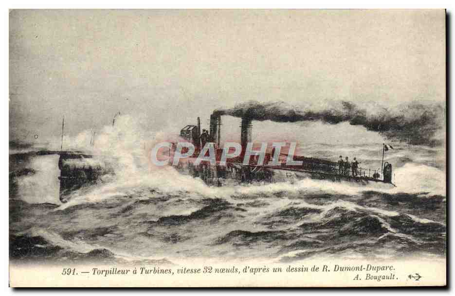CPA Bateau Guerre Torpilleur a turbines 