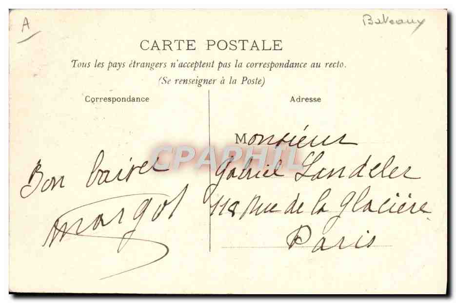 CPA Bateau Guerre Bordeaux Sur la Garonne Torpilleur etranger — Verso
