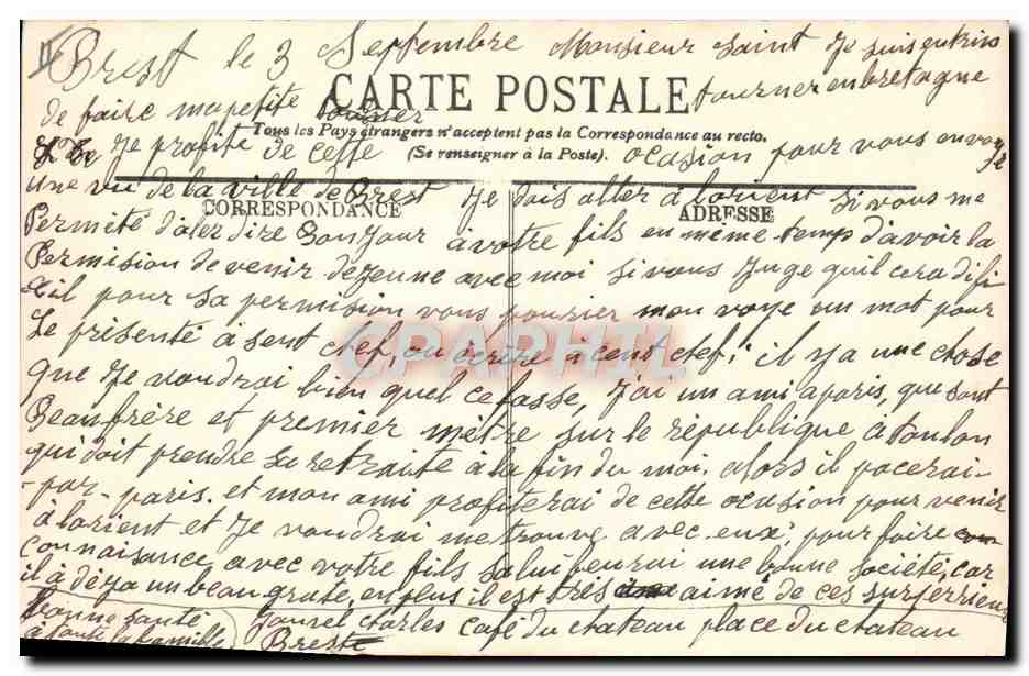 BREST - Le Port de Guerre et la Ville - G. B. — Verso