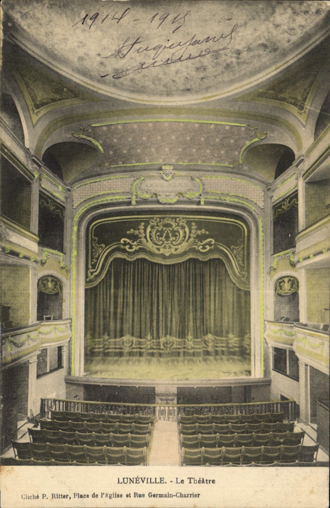 Lunéville - Het Theater — Cliché P. Ritter, Plein de Pégilise en Straat Germain-Charrier