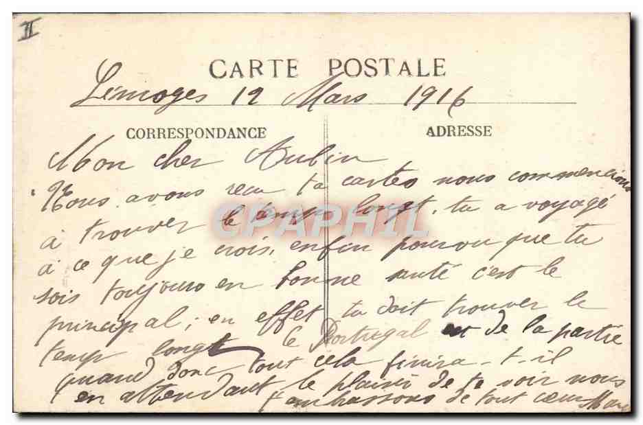 CPA Limoges Le Theatre  — Verso
