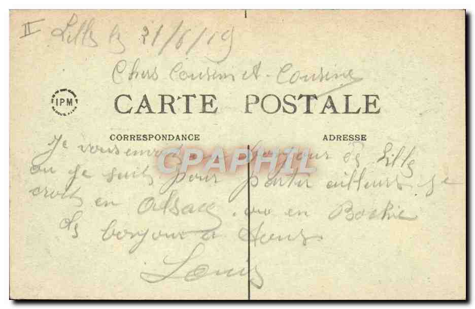 CPA Lille Le Theatre  — Verso
