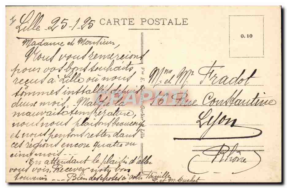 CPA Lille La Bourse et le Theatre  — Verso